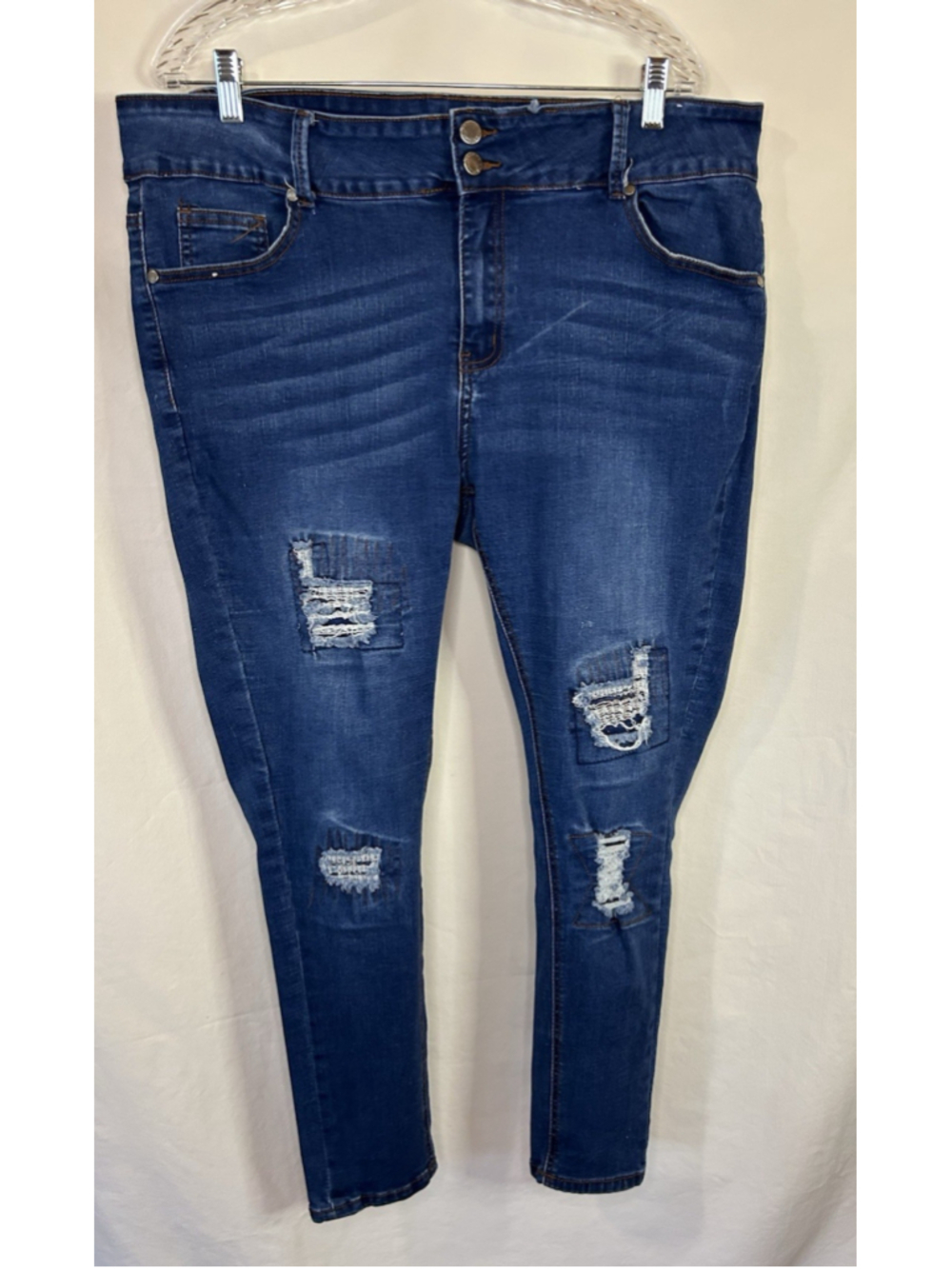 Blue Republic Jeans Women’s Distressed Denim Jeans Straight Leg Size 20 Plus